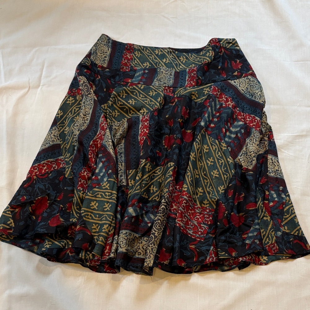 Lauren Ralph Lauren A-Line Skirt - Red and Green Floral